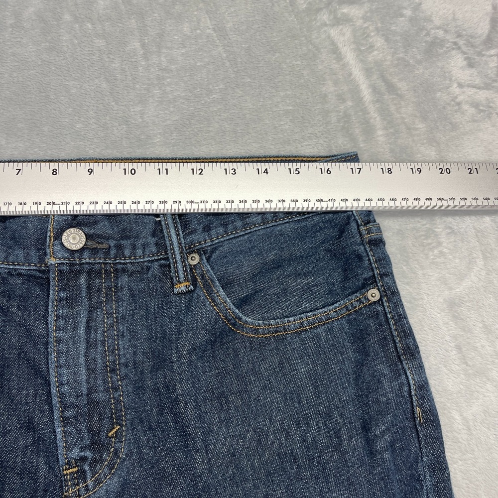 Levi's Jeans Mens 34x32 (34x28) Blue Denim 527 Dark Wash Americana Slim Bootcut - Picture 8 of 11